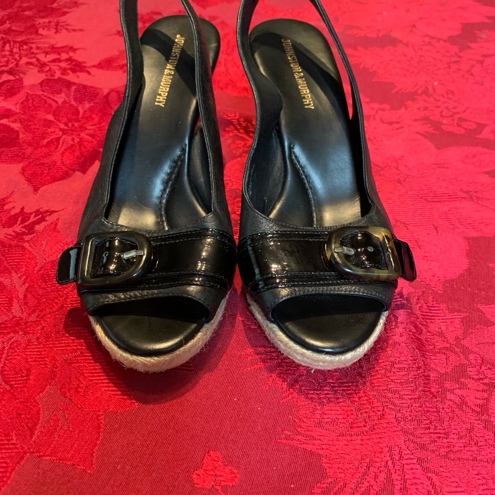 Wedges w/ patten leather and leather